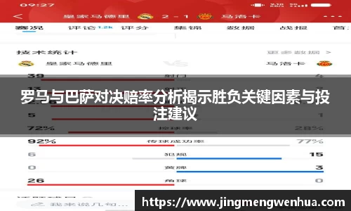 罗马与巴萨对决赔率分析揭示胜负关键因素与投注建议